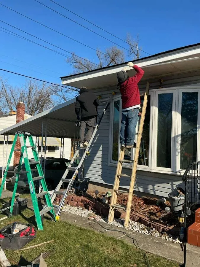 Restoration crew performing exterior repair in Westwego